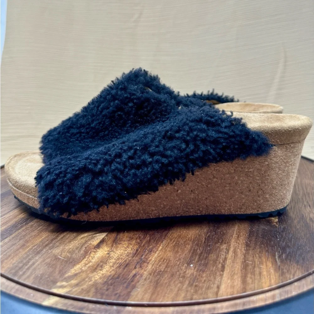 Birkenstock Papillio Namica Wedge Teddy Black Shearling Upper Size 41 L 10 NWT
